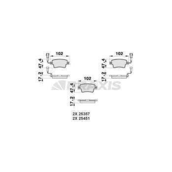 ARKA FREN BALATASI PUNTO EVO 1.4 16V - 1.4 ABARTH - 1.6D MULTIJET 10 - 09- - BRAXIS AB0469