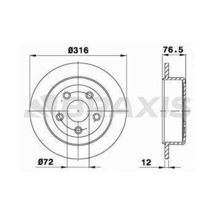 ARKA FREN DISKI JEEP WRANGLER III - BRAXIS AD1058