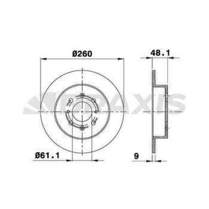 ARKA FREN DISK AYNASI DUZ CIVIC VI SEDAN CIVIC VTEC 01--06 260X4 - BRAXIS AE0339