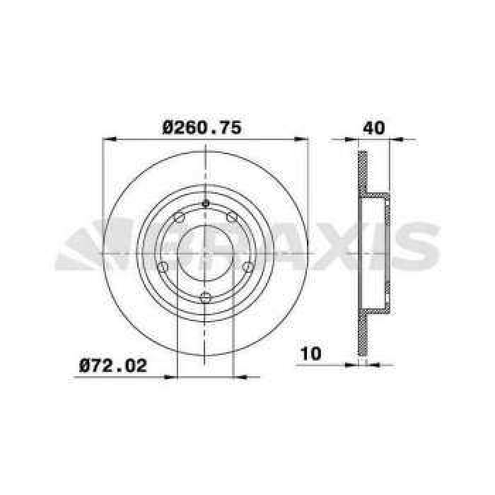 ARKA FREN DISK AYNASI DUZ MAZDA 626 2.0 FS 92-97 MX 6 2.0 2.5 2 5 92-97 261X5 - BRAXIS AE0401