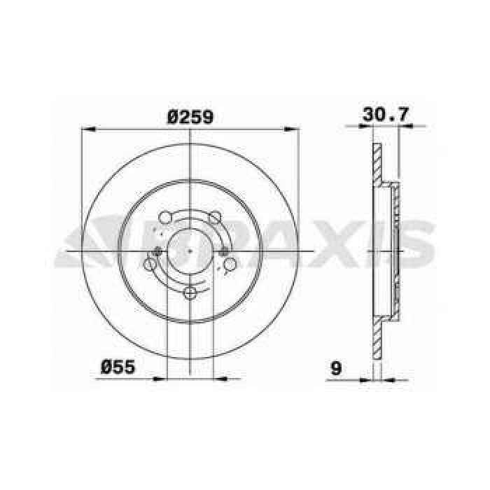 ARKA FREN DISK AYNASI TOYOTA PRIUS VER S 1.33VVT-I - BRAXIS AE0403