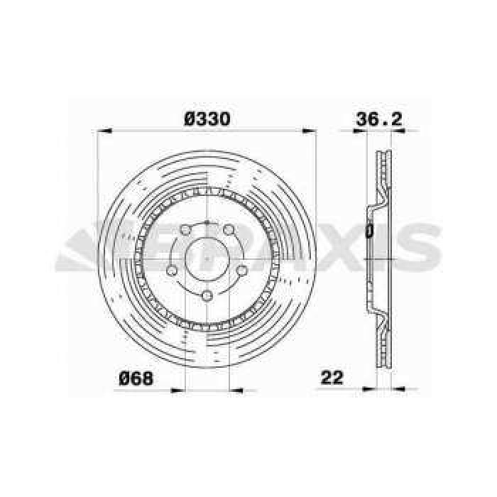 ARKA FREN DISK AYNASI AUDI A4 A5 A6 A7 A8 Q5 PORSCHE MACAN 08- - BRAXIS AE0419