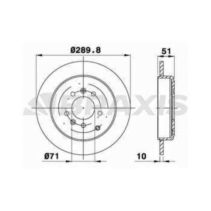 ARKA FREN DISK AYNASI P607 2.0 2.0 HDI 2.2 HDI 2.7 HDI 3.0 V6 02 - 00=- 290mm - BRAXIS AE0563