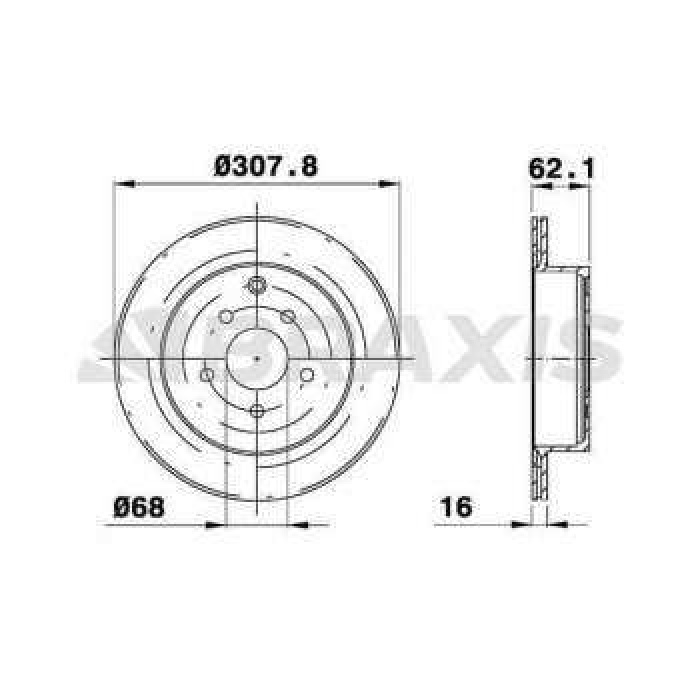 ARKA FREN DISK AYNASI HAVALI NISSAN MURANO 3.5 4x4 05-- - BRAXIS AE0665