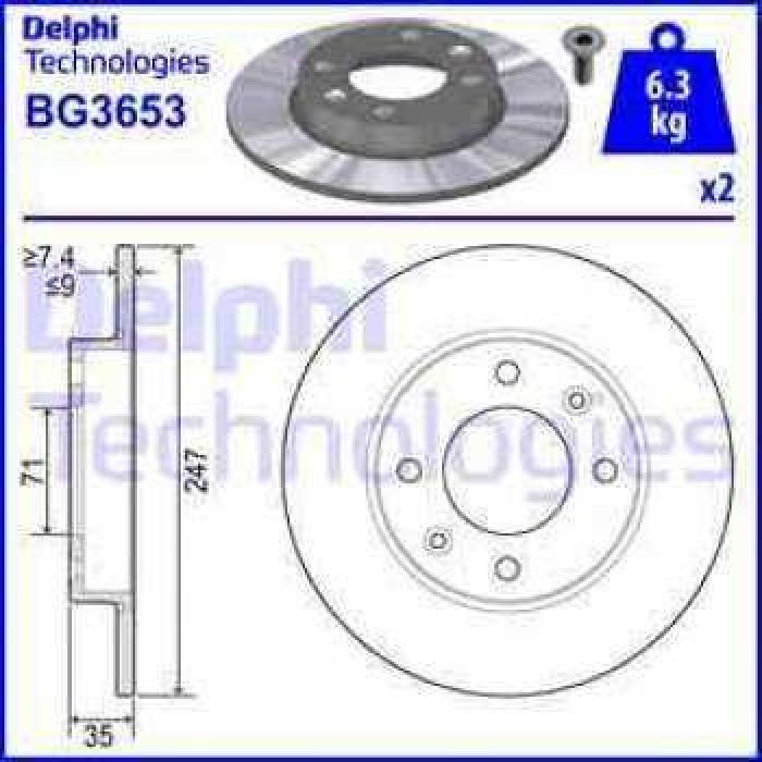 ARKA FREN AYNASI PARTNER II - BERLINGO II TU5JP41.6 16V-DV61.6HDI P1007-P307-C2-C3-C4-SARA PICAS - DELPHI BG3653