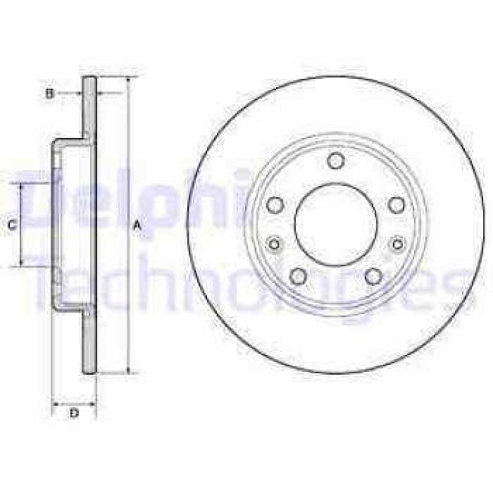 ARKA FREN DISKI P308 II 13- - DELPHI BG4670C