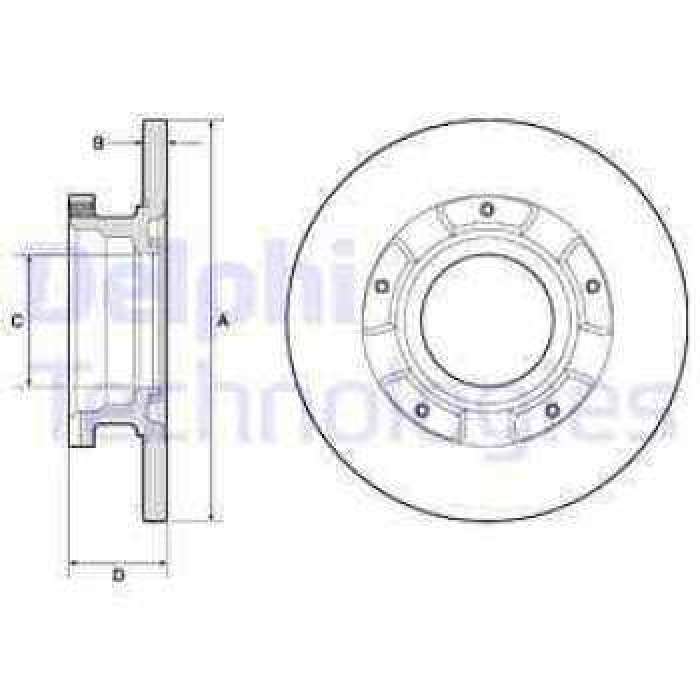 ARKA FREN DISK AYNASI TRANSIT CUSTOM V362 2.2TDCI 13 -- ABSLI O.CEKER CAP 288 X 16 - DELPHI BG4673