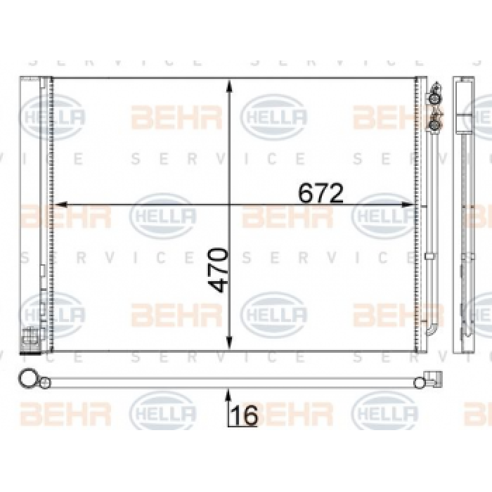 KLIMA RADYATORU BMW F10 F01 N47 N57 B47 B57 - BEHR 8FC351309-144