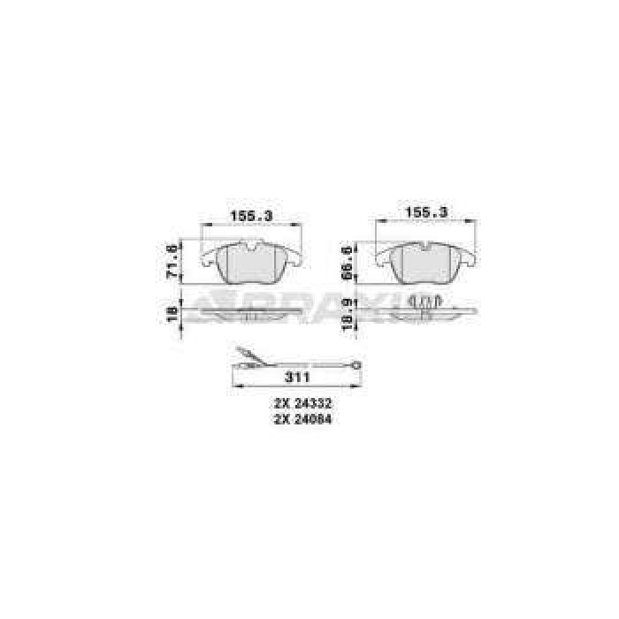 ON FREN BALATASI FISLI C5 III 1.6 16V - 1.8 16V - 2.0 16V - 1.6HDI - 2.0HDI 02 - 08- P407 DW10BTED4 2.0 16V - BRAXIS AB0071