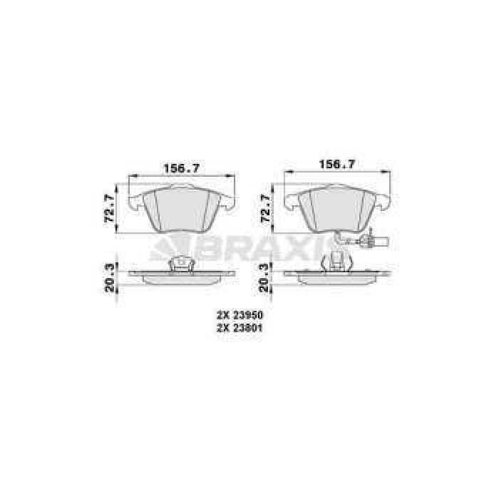 ON FREN BALATASI FISLI A6 4F2 3.2FSI-4.2 QUATTRO 05-04--- A6 AVANT 4F5 3.2FSI-4.2 QUATTRO 03-05--- - BRAXIS AB0087