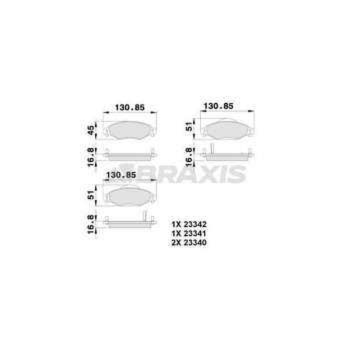 ON FREN BALATASI YARIS 03-10 VVTI 1.4 1.5 D4D - BRAXIS AB0120