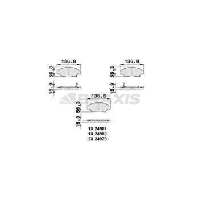 ON FREN BALATASI HONDA JAZZ III 1.2 1.3 07=- CR-Z 1.5 010=- INSIGHT 1.3 HYBRID 09=- - BRAXIS AB0150