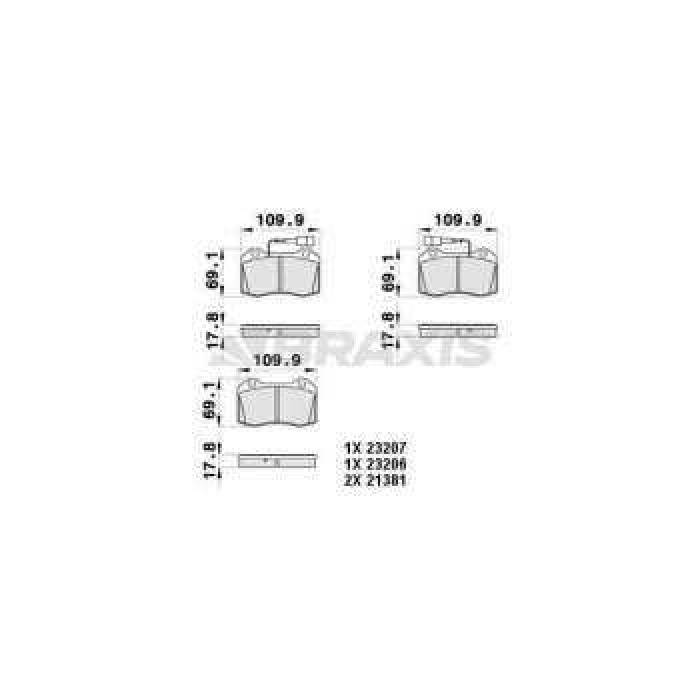 ON FREN BALATASI FISLI ALFA ROMEO COUPE 2.0 20V TURBO 199610 200009; SPIDER 3.0 V6 24V 200008 - BRAXIS AB0428