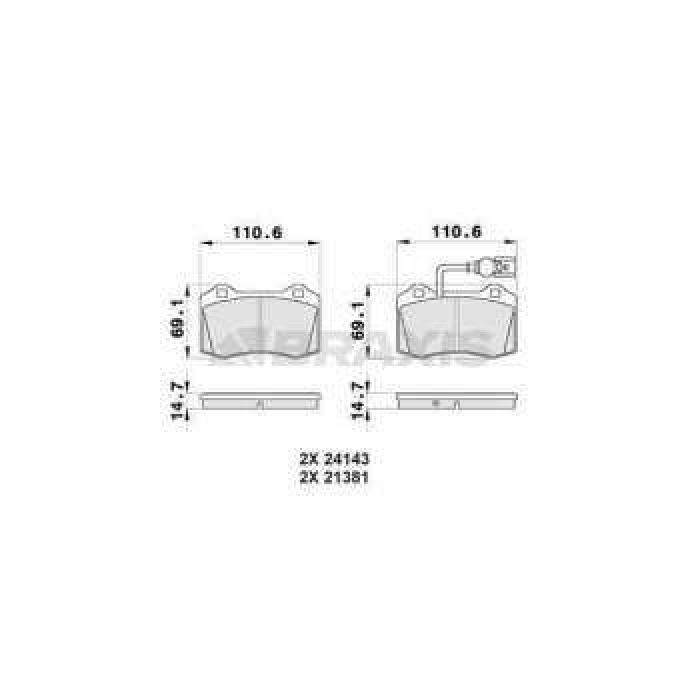 ON FREN BALATASI IBIZA IV 6L1 1.8T CUPRA R - 1.8T FR - 1.9 TDI CUPRA R 12 - 03 LEON 1M1 1.9TDI - 1.8T CUPRA - BRAXIS AB0463