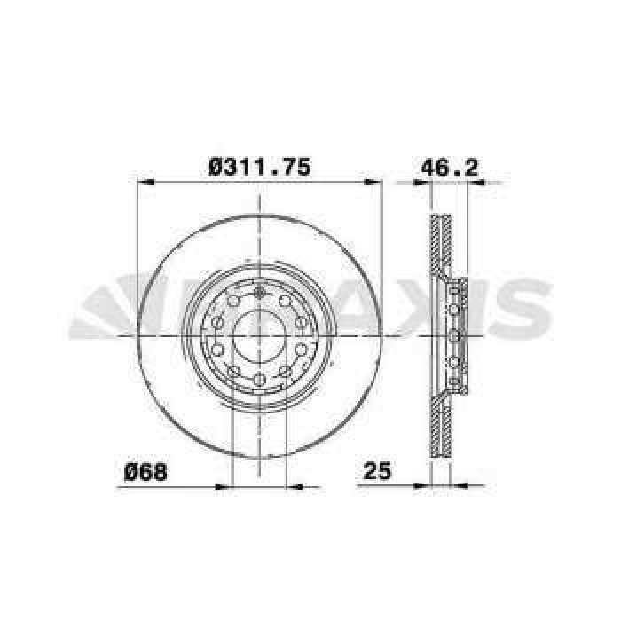 ON FREN DISK AYNASI PASSAT 1.6 - 1.9TDI - 2.0 - 1.8T 05- A4 01- A6 97- SUPERB 02- EXEO 09- - BRAXIS AE0077