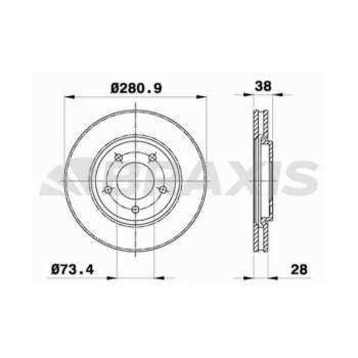 ON FREN DISKI CHRYSLER GRAND VOYAGER 2.5 - BRAXIS AE0306