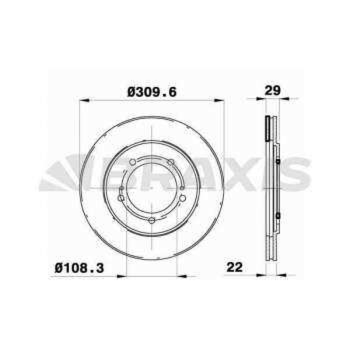 ON FREN DISK AYNASI HAVALI GRAND VITARA 98-05 310X5 - BRAXIS AE0311