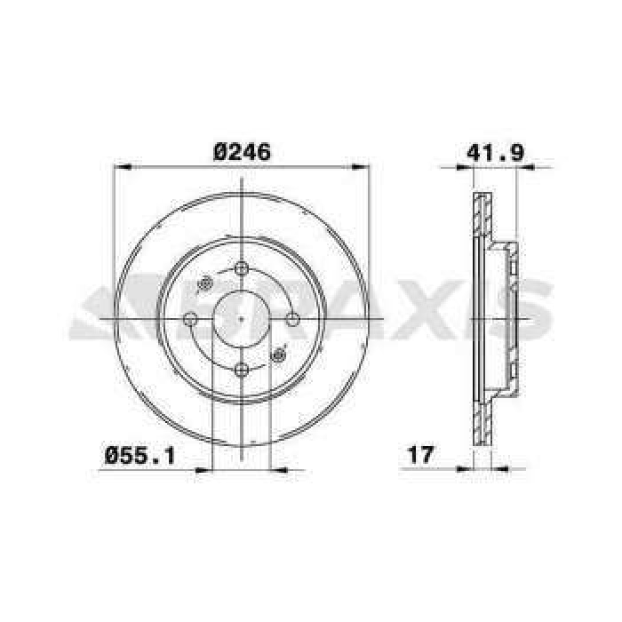 ON FREN DISK AYNASI DAIHATSU COPEN CUORE SIRION - BRAXIS AE0335