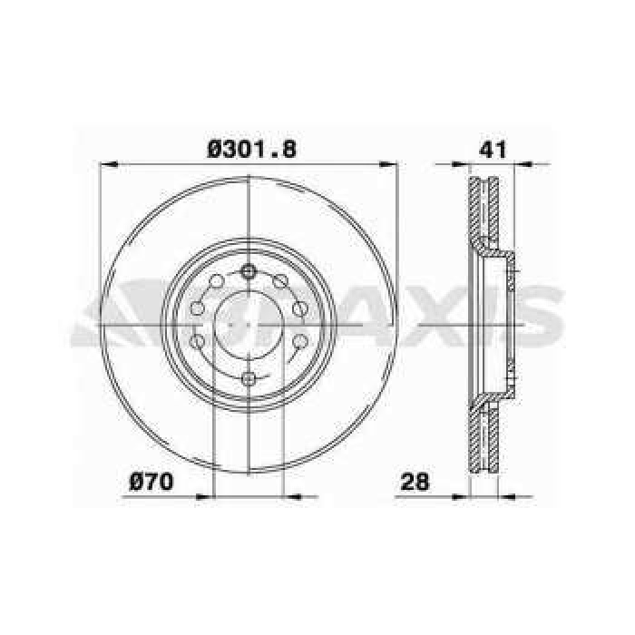 ON FREN DISK AYNASI HAVALI VECTRA C 2.0T 16V-2.2 03-03--VECTRA C GTS 2.0T 16V-2.2 3.2 V6 03-03--- - BRAXIS AE0355