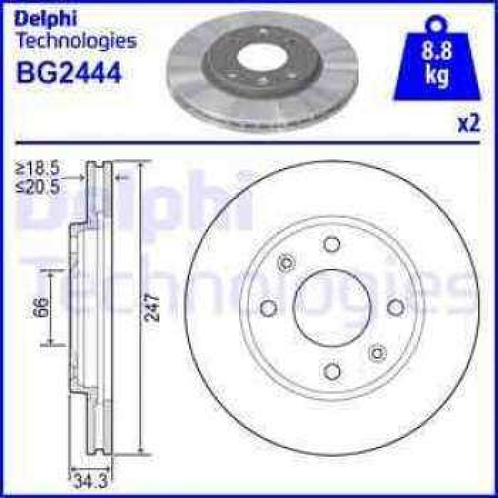 ON FREN AYNASI P106-SAXO 1.1-1.3-1.4-1.4I-1.5D-1.6I 91--- P206-P306-P206+T3E-P205-P309-AX-ZX-XSARA - DELPHI BG2444