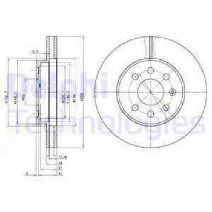 ON FREN DISK AYNASI HAVALI 256mm NUBIRA 97-03 ESPERO 97- - DELPHI BG3334