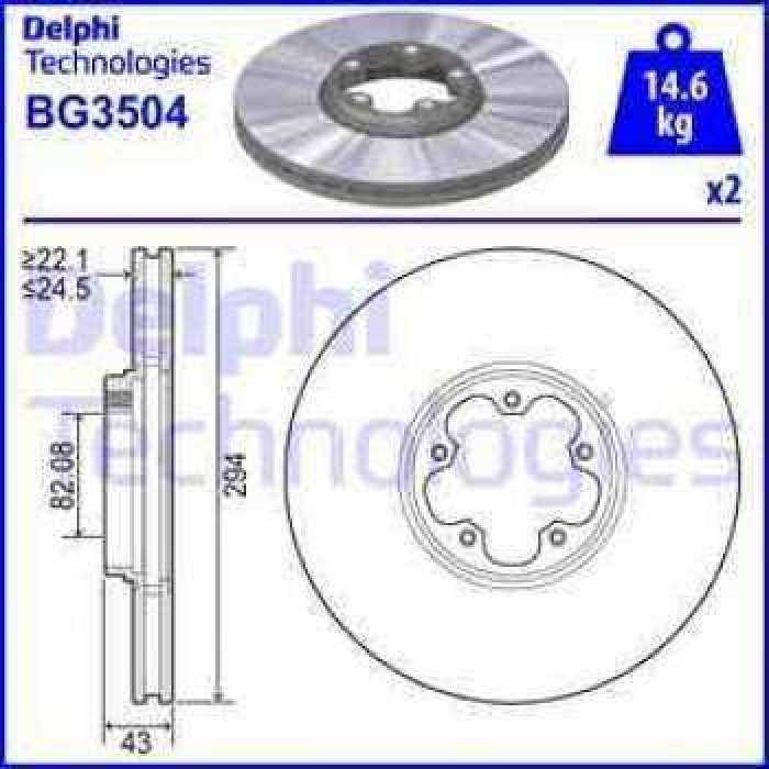 ON FREN DISK AYNASI TRANSIT V184 00-06 A.CEKER OLCU 294 X 43 - DELPHI BG3504