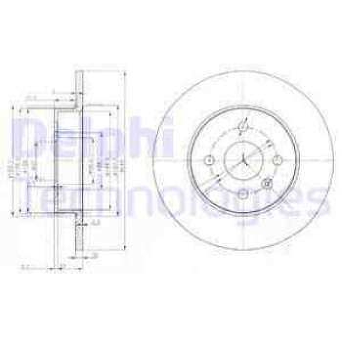 FREN DISKI ARKA ASTRA CLASSIC 99-02 H 04- . TOUR 04- 1.3 CDTI 16V 1.4 MERIVA A 03- DUZ 264mm 4 BIJON - DELPHI BG3885C