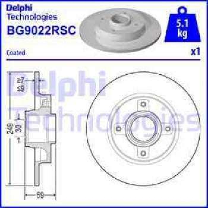 FREN DISKI ARKA 207 06- 208 12- 307 00- 2008 13- - C3 II 09- C3 PICASSO 09- C4 CACTUS 14- DS3 10- PO - DELPHI BG9022RSC