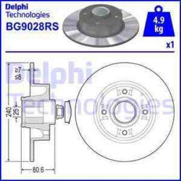 RULMANLI ARKA FREN AYNASI DISKI ADET MEGANE II CLIO III MODUS 1.2 - 1.4 - 1.5DCI - 1.6 - 1.8 - 1.9DCI - 2.0 - DELPHI BG9028RS