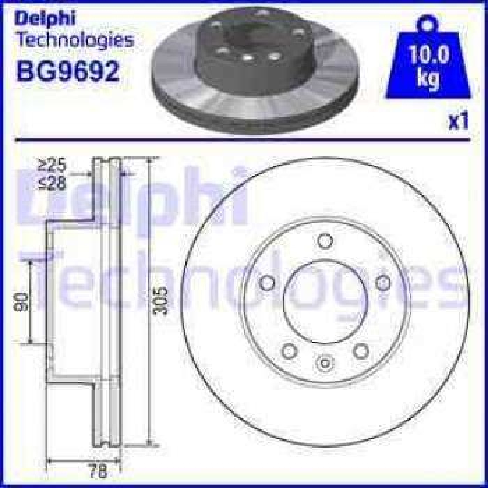 ON FREN AYNASI HAVALI OPEL MOVANO 98 03 RENAULT MASTER 03- 1.9DCI -DTI 2.2DCI 2.5D - DCI 2.8DTI 3.0DCI 16 INC - DELPHI BG9692