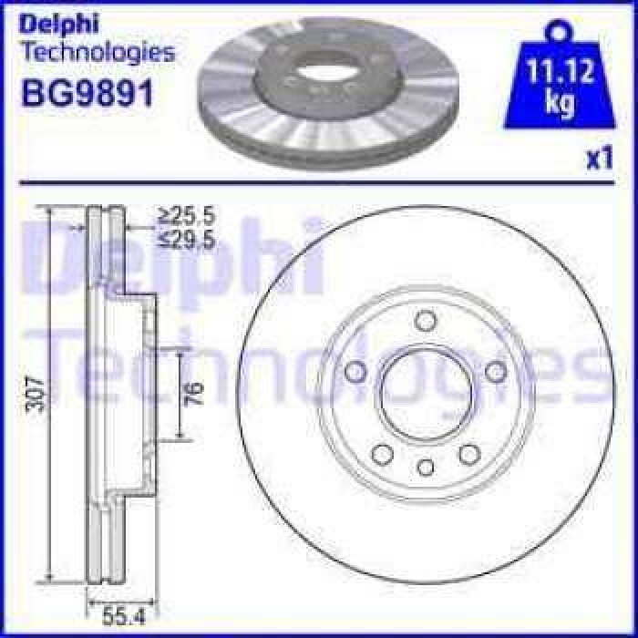 ON FREN AYNASI HAVALI ADET TRANSPORTER T5 1.9TDI-2.0-2.5TDI 04-03--- MULTIVAN V 04-03--- - DELPHI BG9891