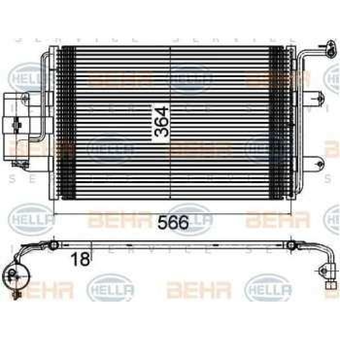 KLIMA RADYATORU AUDI BORA GOLF OCTAVIA 1.4I 16V 98- - BEHR 8FC351036-384