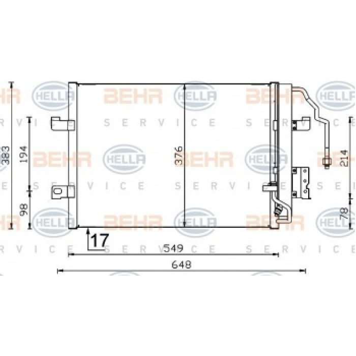 KLIMA RADYATORU A-CLASS W168 97-04 - BEHR 8FC351301-364