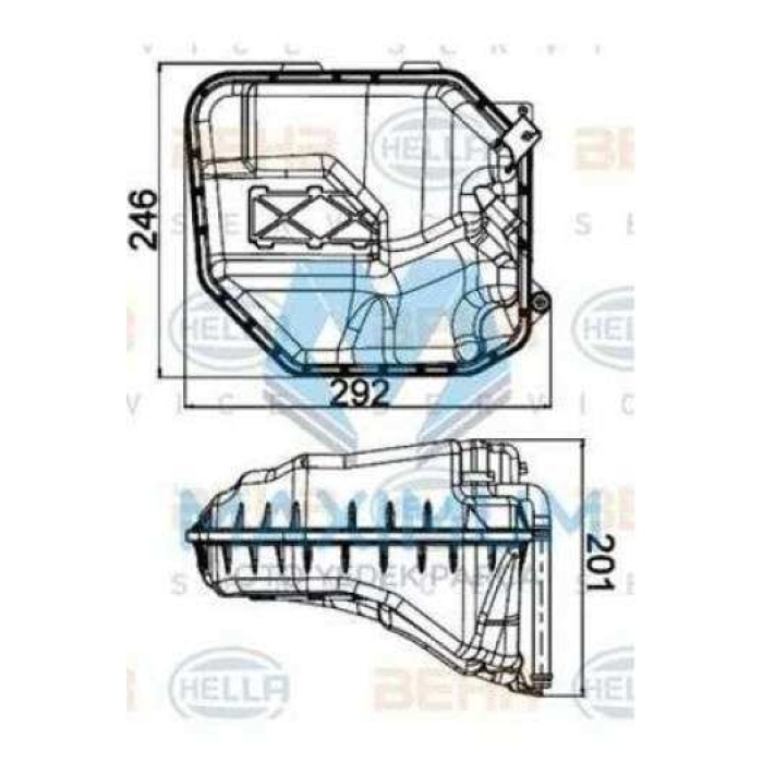 RADYATOR YEDEK SU DEPOSU TOUAREG 02-10 Q7 06-15 CAYENNE 03-10 - BEHR 8MA376702-314