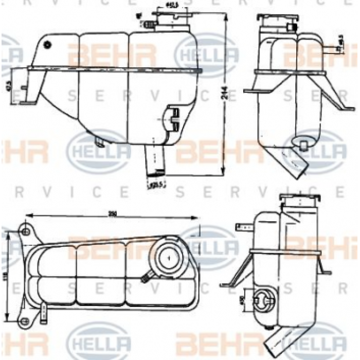 RADYATOR YEDEK SU DEPOSU W124 93-95 S124 93-96 C124 93-97 A124 93-98 - BEHR 8MA376755-171