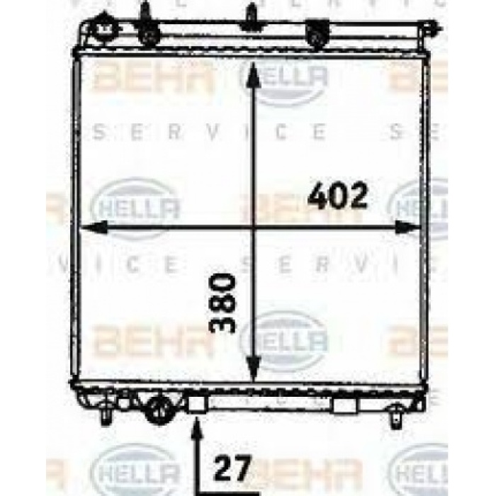 MOTOR SU RADYATORU P1007 C2 C3 C3 II DV4TD 1.4 HDI 8V C3 II 1.6HDI C3 1.4HDI 16V 06-10 405.5×378.6×27 - BEHR 8MK376718-634