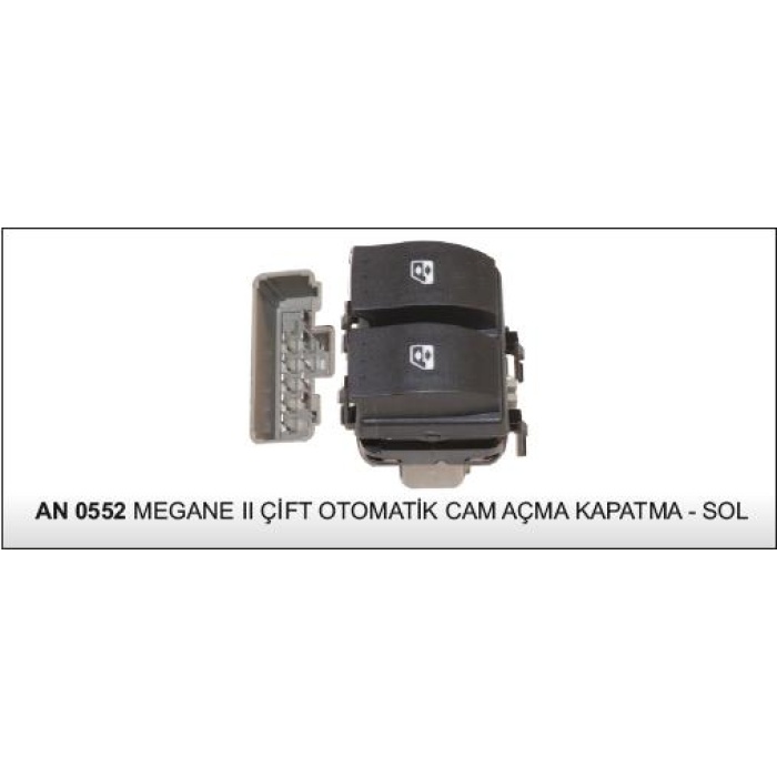 CAM KALDIRMA ANAHTARI ÇIFTLI SOL  GRI RENAULT MEGANE II LAGUNA II 10 FIŞ - AN-0552