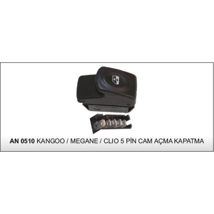 CAM KALDIRMA ANAHTARI SIYAH  RENAULT KANGOO-MEGANE I-CLIO 5 FIŞ - AN-0510-S