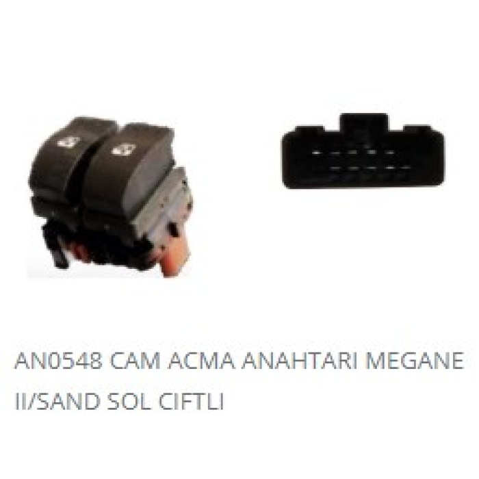 CAM KALDIRMA ANAHTARI SOL ÇIFTLI KAHVE RENAULT MEGANE II- DACIA SANDERO 10 FIŞ - AN-0548