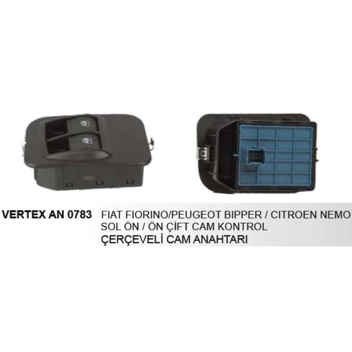 CAM KALDIRMA ANAHTARI ÇIFTLI SOL FIAT DOBLO III  FIORINO- PEUGEOT BIPER- CITROEN NEMO ÇERÇEVELI - AN-0783