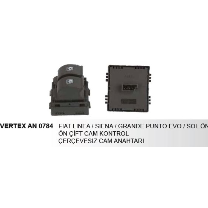 CAM KALDIRMA ANAHTARI ÇIFTLI SOL FIAT SIENA-LINEA GRANDA PUNTO EVO  ÇERÇEVESIZ - AN-0784