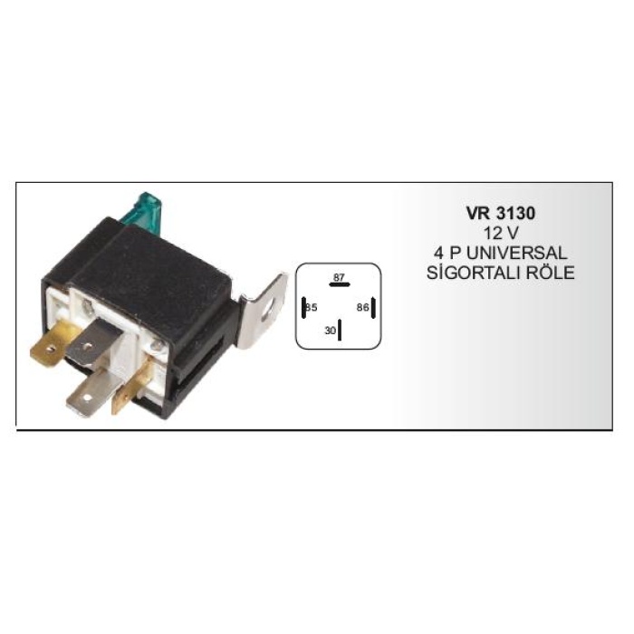 12V 4PIN UNIVERSAL SIGORTALI ROLE - VR3130