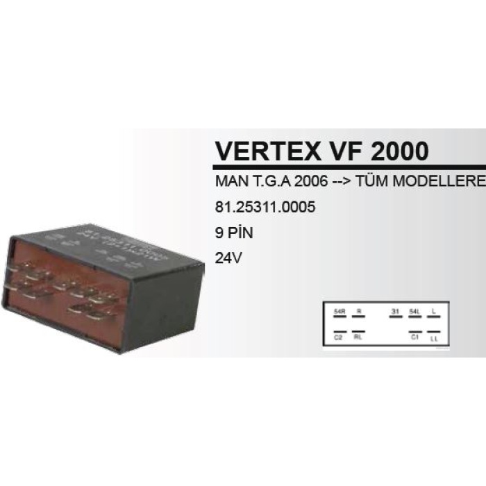 24V 9PIN FLAŞÖR MAN -- 06 81 25311 0005 - VF2000