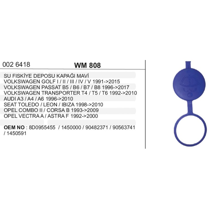 SU FISKIYE DEPO KAPAĞI VW.-AUDI-SEAT-SKODA - TWM808
