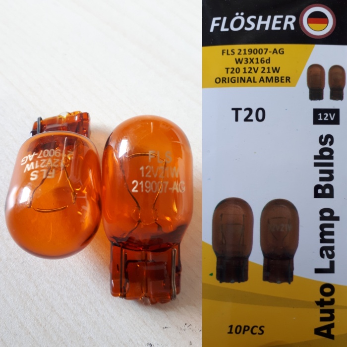 12V TEK DUY 93 TIPI SARI 21W DIPSIZ  ORJINAL AMBER CAM T20 AMPUL - FLS-219007-AG