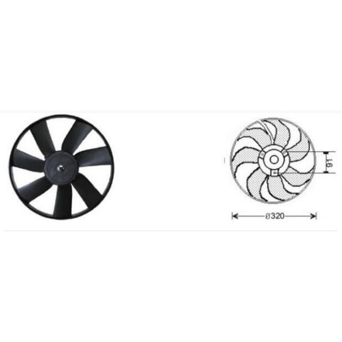 FAN MOTORU VW GOLF III 1 4-1 6-1 8 1992-1997 BENZINLI - RFM1904