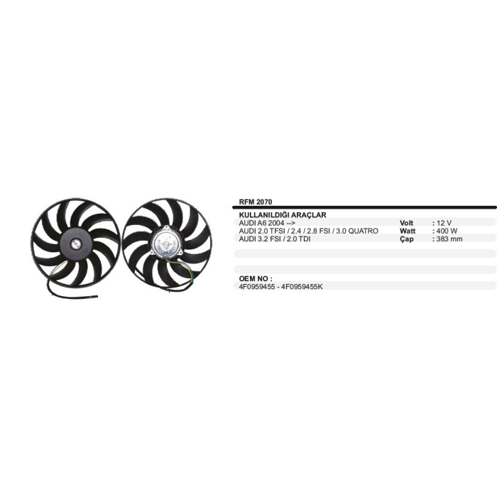 FAN MOTORU AUDI A6 04-- - RFM2070