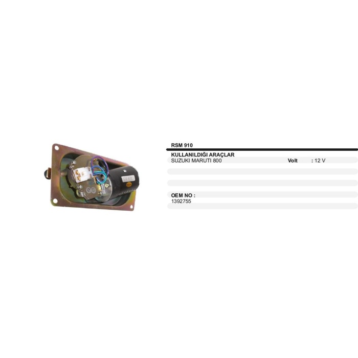 SILECEK MOTORU 12V  SUZUKI MARUTI 800 - RSM910
