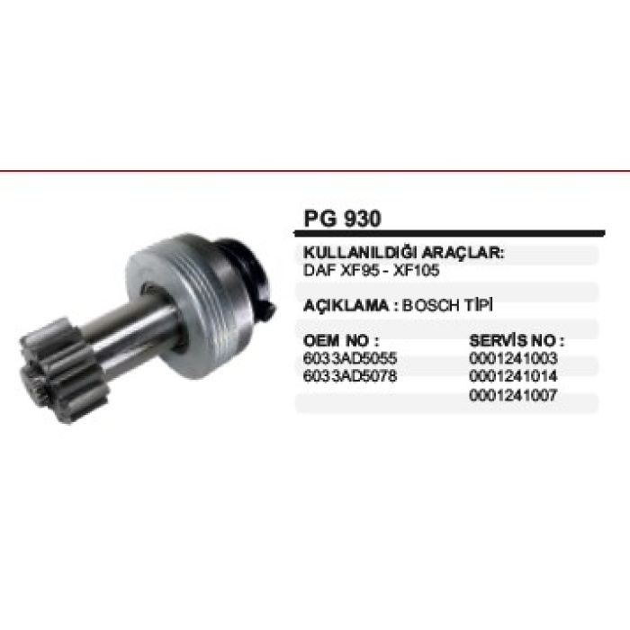 MARŞ DIŞLISI 12DIŞ DAF - MAN 45 MM 241 SERISI BOSCH TIP - PG930