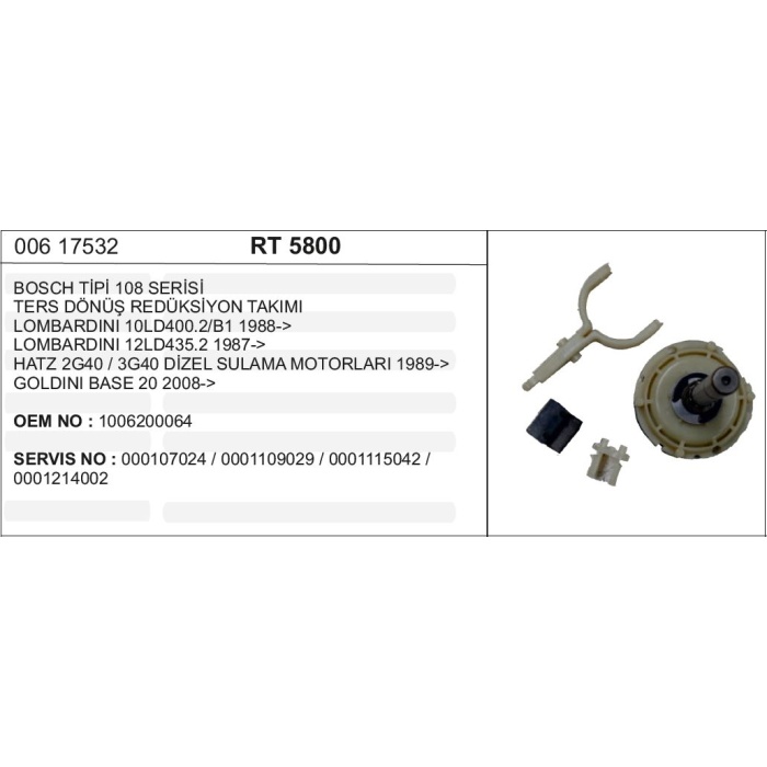 REDIKSIYON TK 108 SERI LOMBARDINI TERS DON BOSCH TIP - RT5800